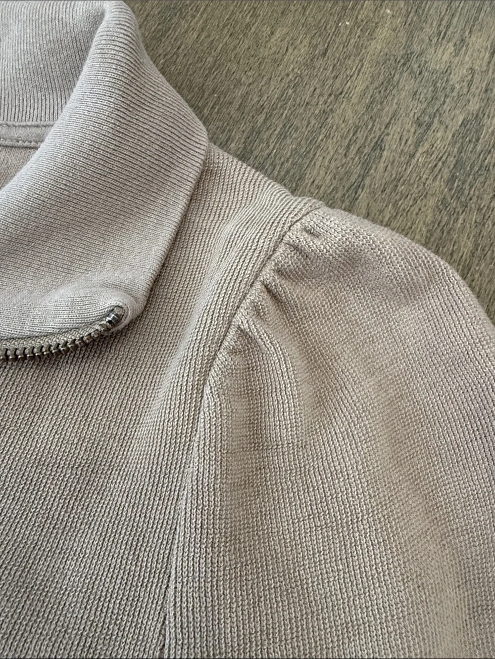 Madewell Garment Dyed Terry Full Zip Up Khaki Sweatshirt NWT Small 100% Cotton